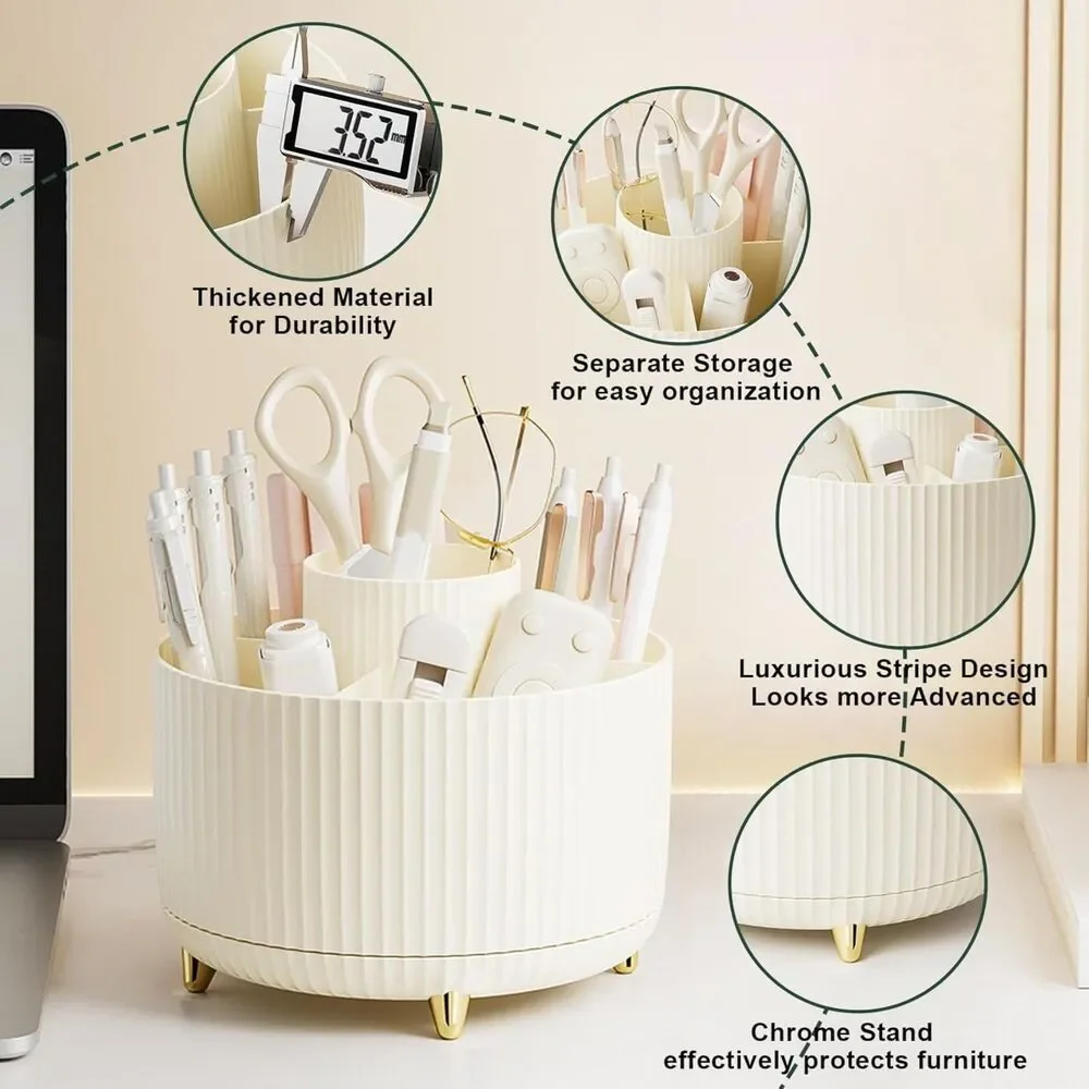 Diesisa 5 Slot Make up Brushes Cream Cup 360° Rotating Makeup Brush Holder